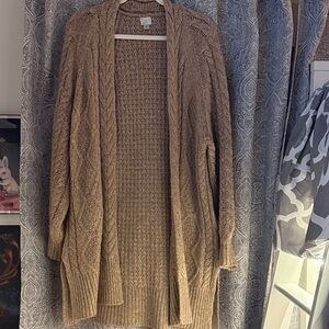 a new day Women's Brown Cable Knit Cardigan